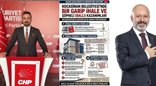 CHP’Lİ ÜNALMIŞ KOCASİNAN BELEDİYESİ’NDEN AÇIKLAMA İSTEDİ